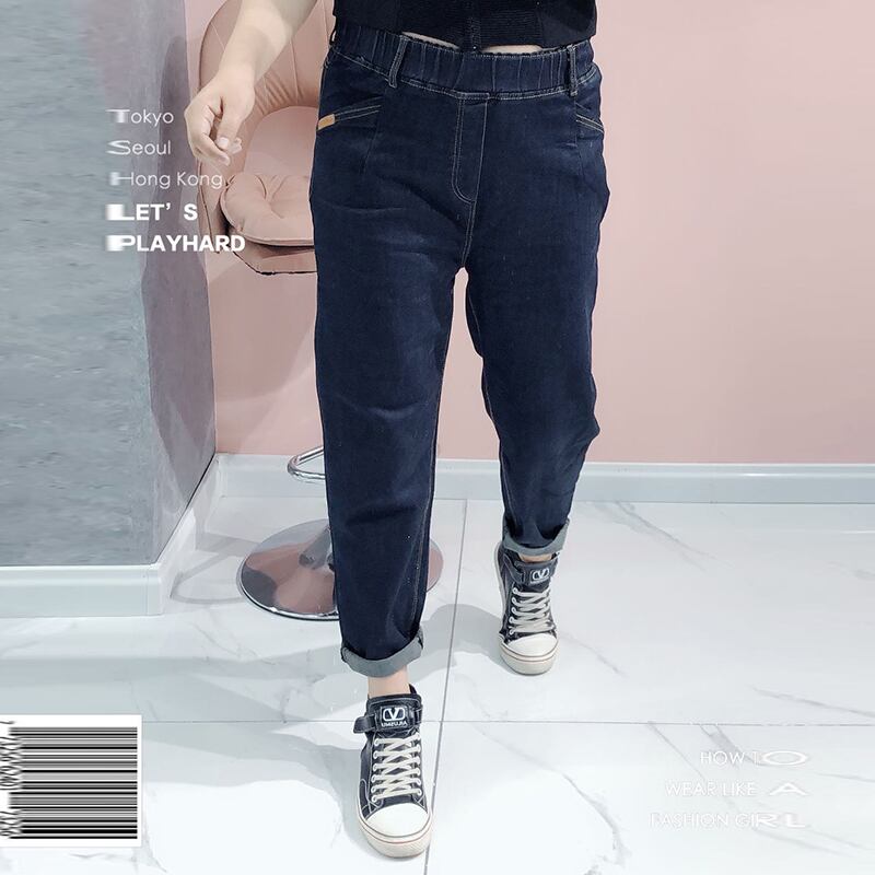ややファットウェアファットシスタープラスサイズ婦人服新2020洋ナシ型フィギュアスリムデニムパンツ秋の服 ミックスインファッション94165614765