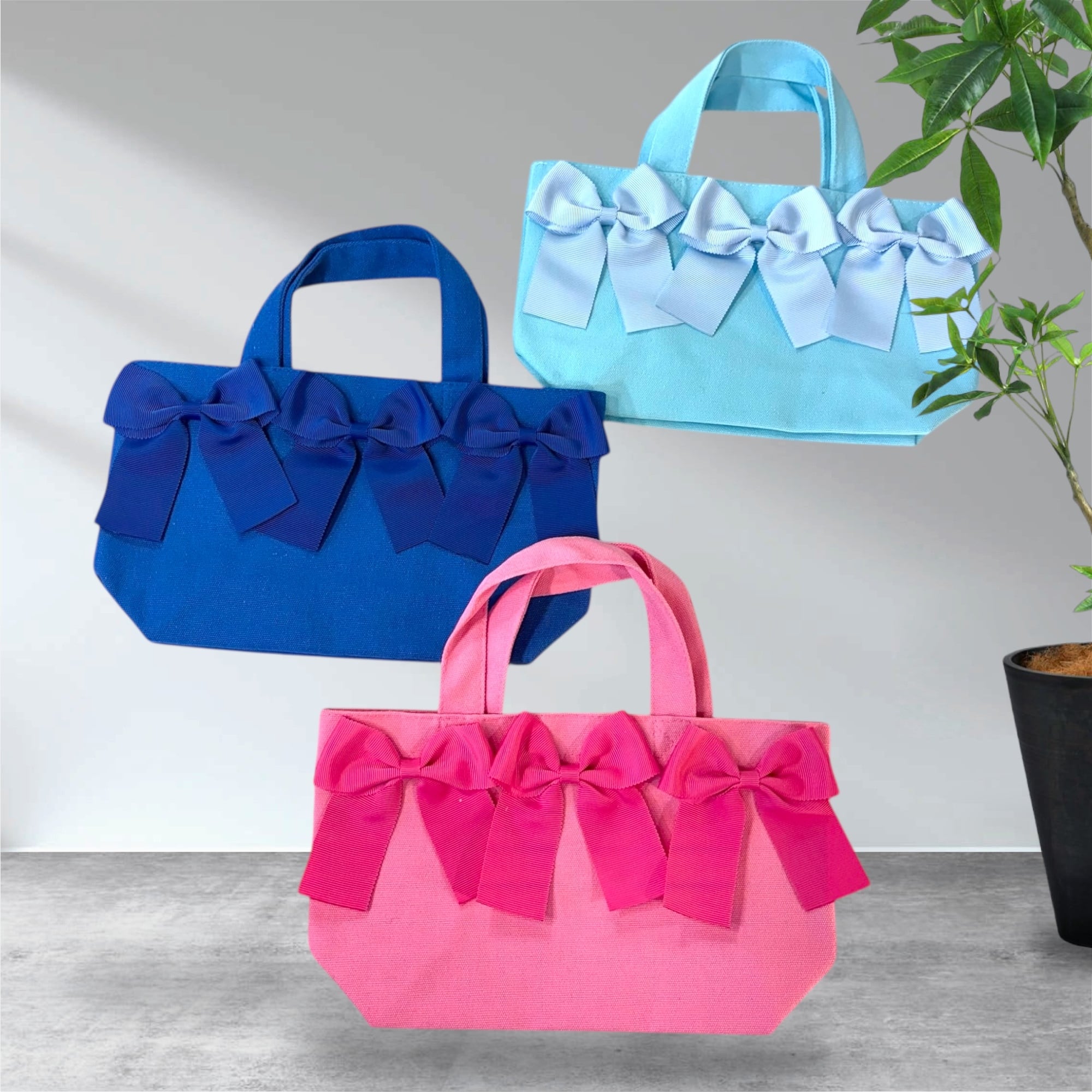 CLOSE SALE★新色入荷★BG0324 トートSミニ/グログランリボン ライン3p