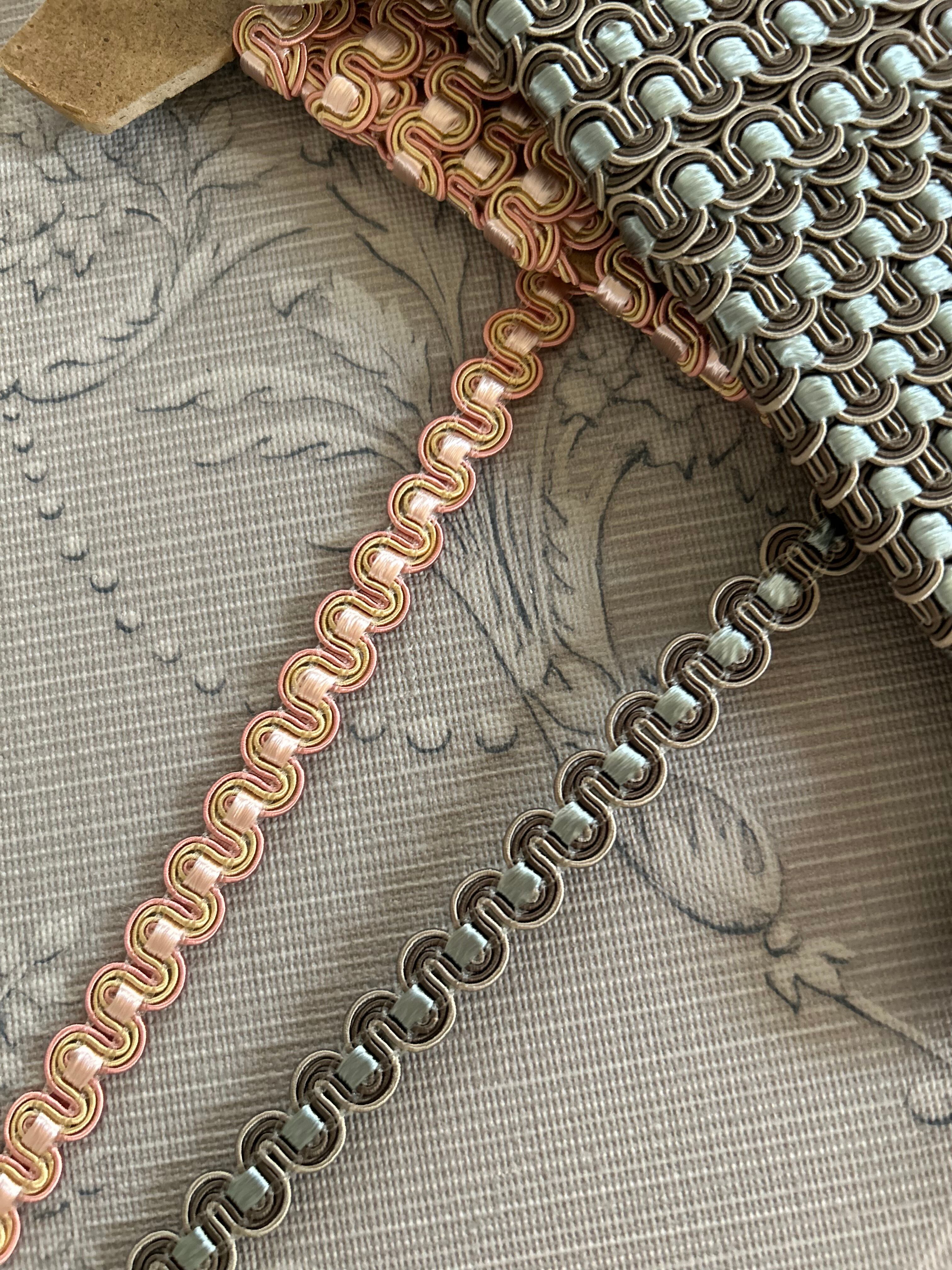 輸入デザインブレード ピンク/ライトブルー ー 11mm 100cm /カット カルトナージュ デコレーション材