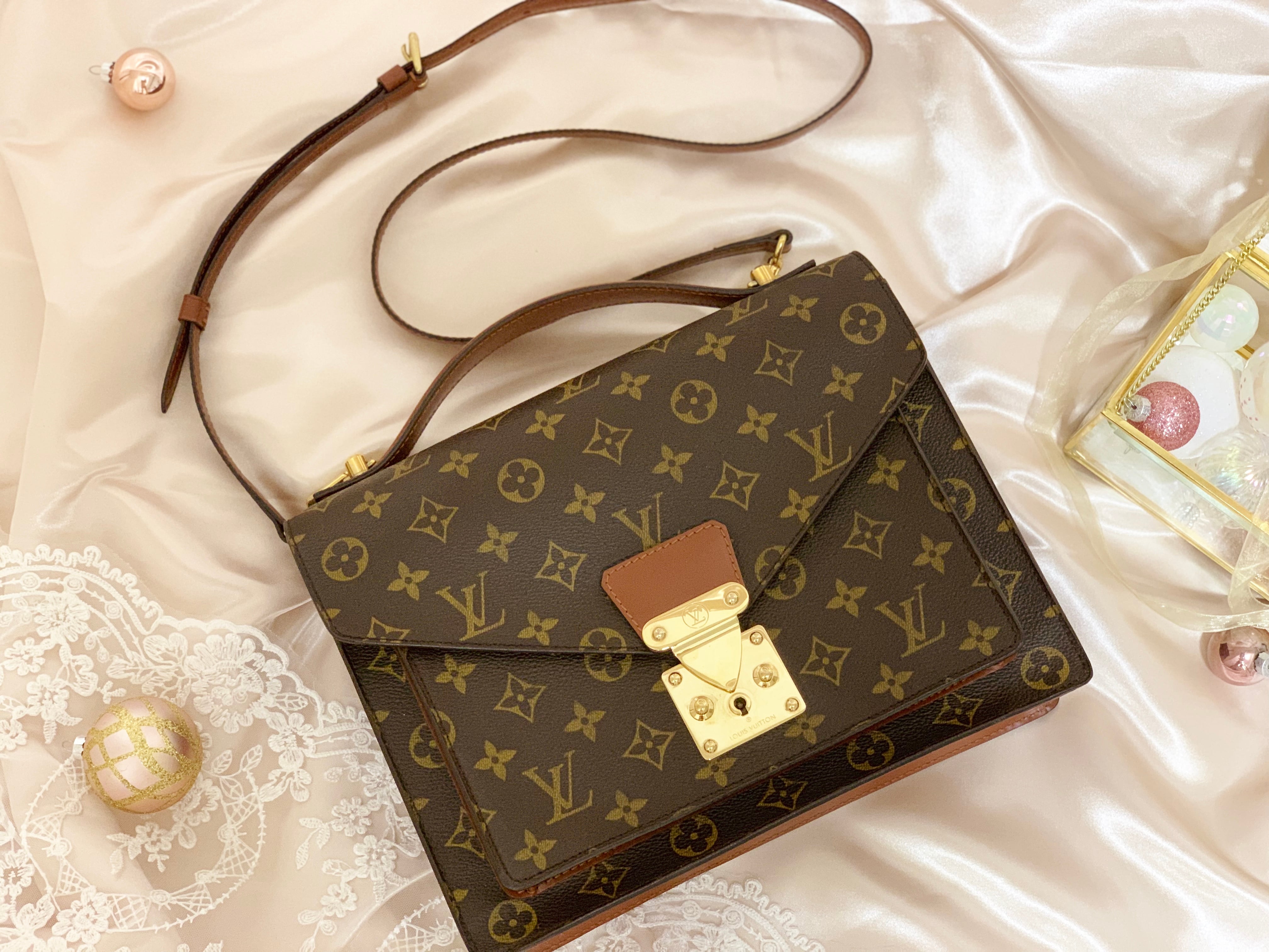 ルイ・ヴィトン モンソー モノグラム ハンドバッグ だぶる 