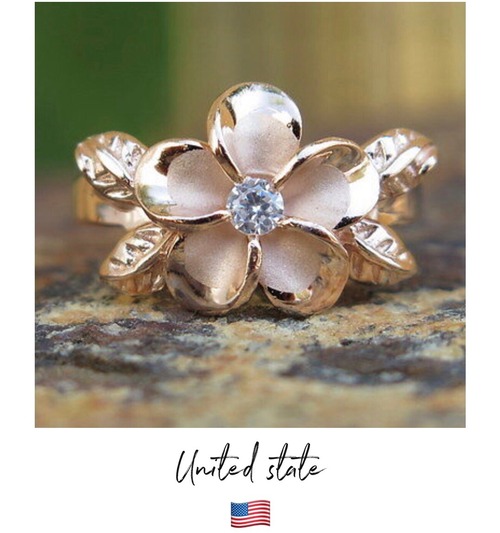 【Made in ハワイ】Hawaiian jewelry ring Rose gold plumeria