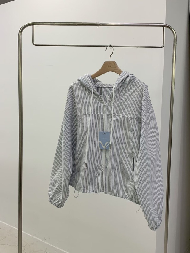 (予約) mellounge  / Air stripe anorak jumper 1color