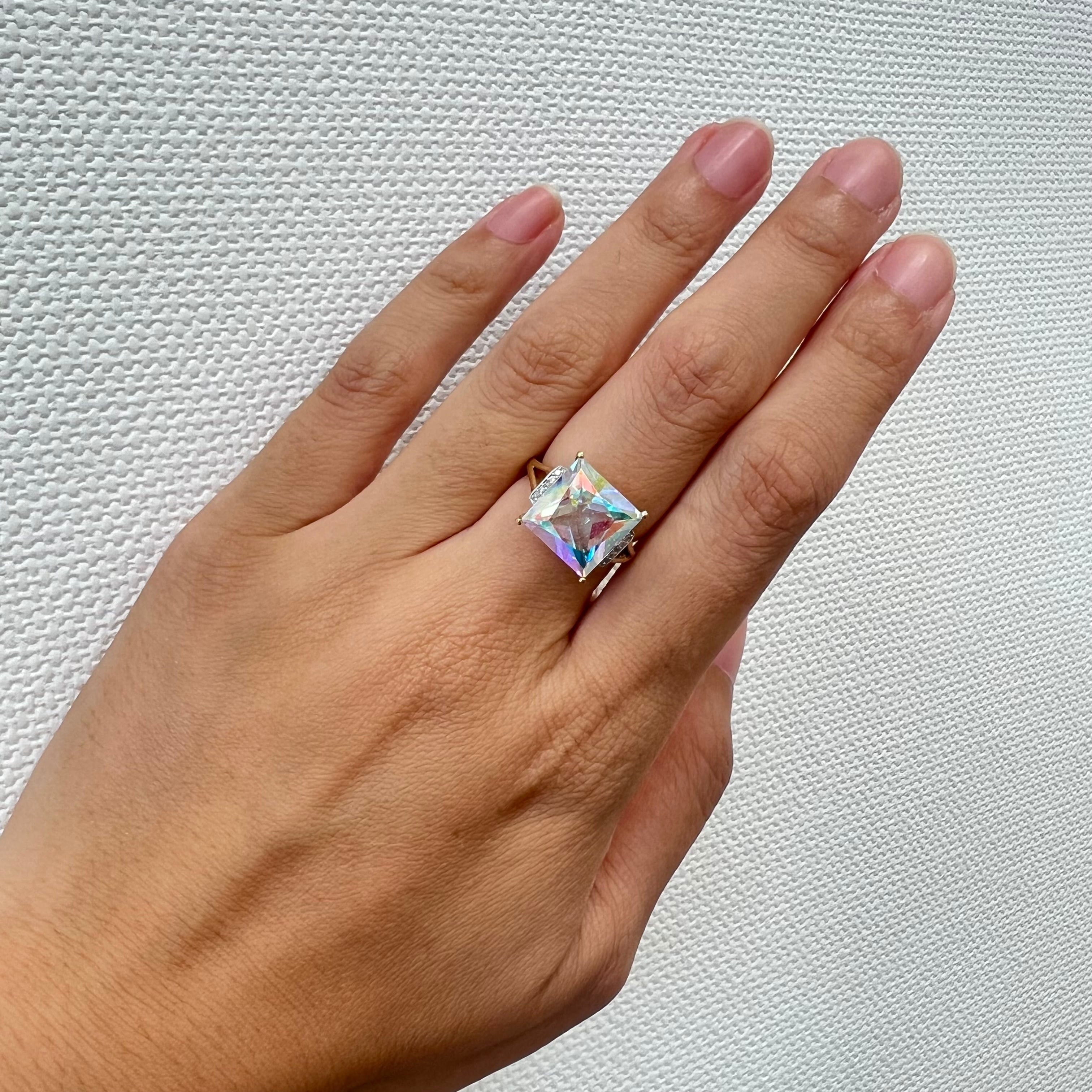 イギリス ヴィンテージ ジュエリー K9 ミスティックトパーズ