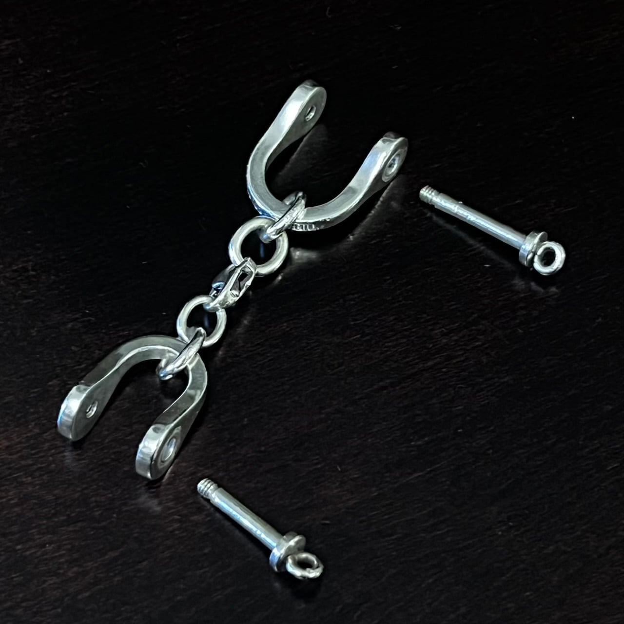 VINTAGE TIFFANY & CO. Double Shackle Key Chain Sterling Silver