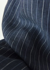 フランスリネン ストライプワイドパンツ