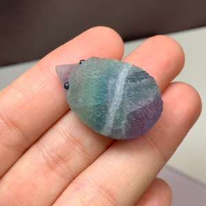 グリーンフローライト原石クラスター×フローライトハリネズミ