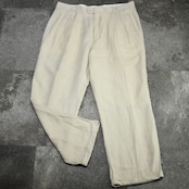 LOUIS RAPHAEL rayon linen 3tuck wide slacks