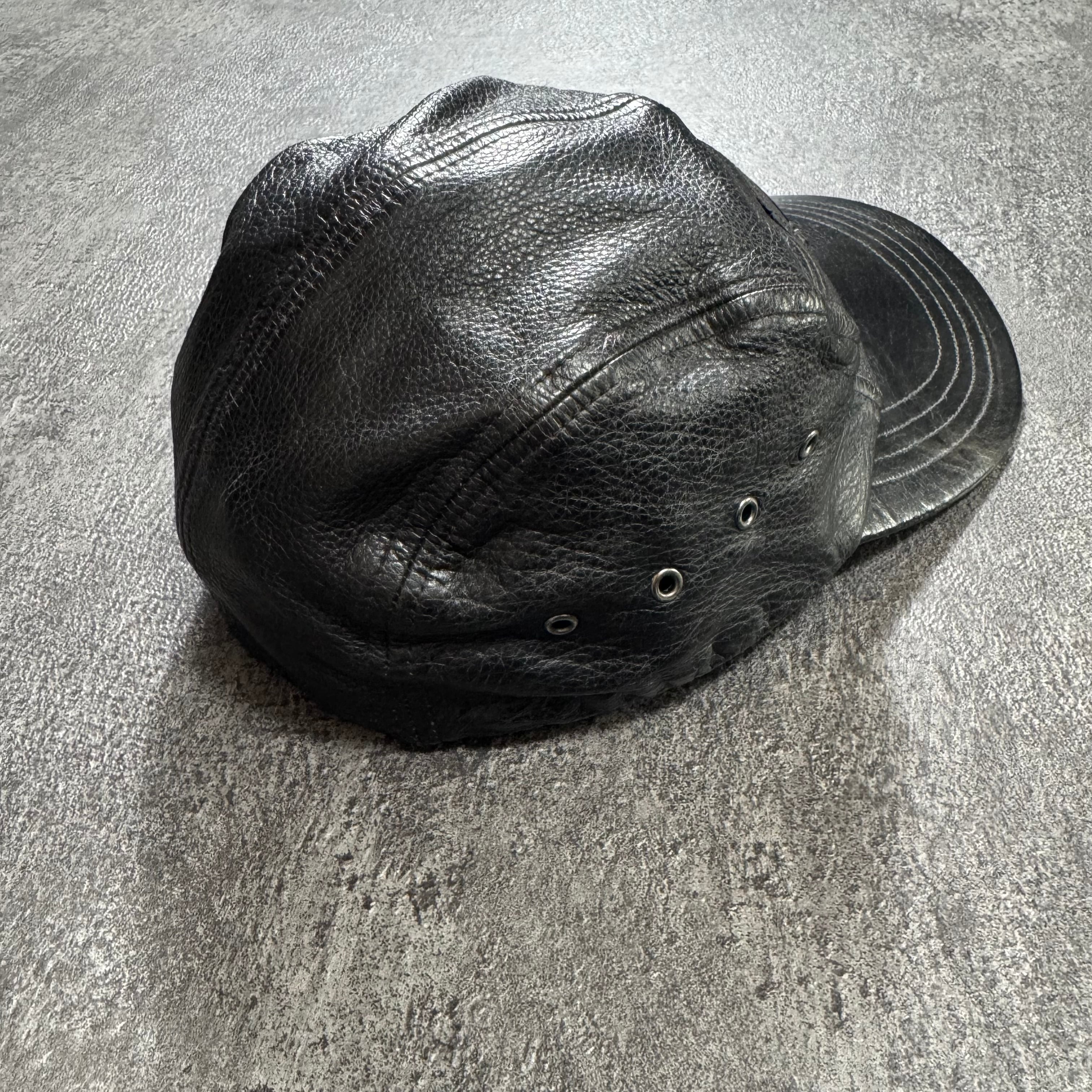 90s POLO SPORT Black Leather Cap ポロスポーツ レザーキャップ