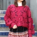 RETRO VINTAGE CROCHET KNITTING DESIGN CARDIGAN/レトロ古着鍵編みデザインニットカーディガン