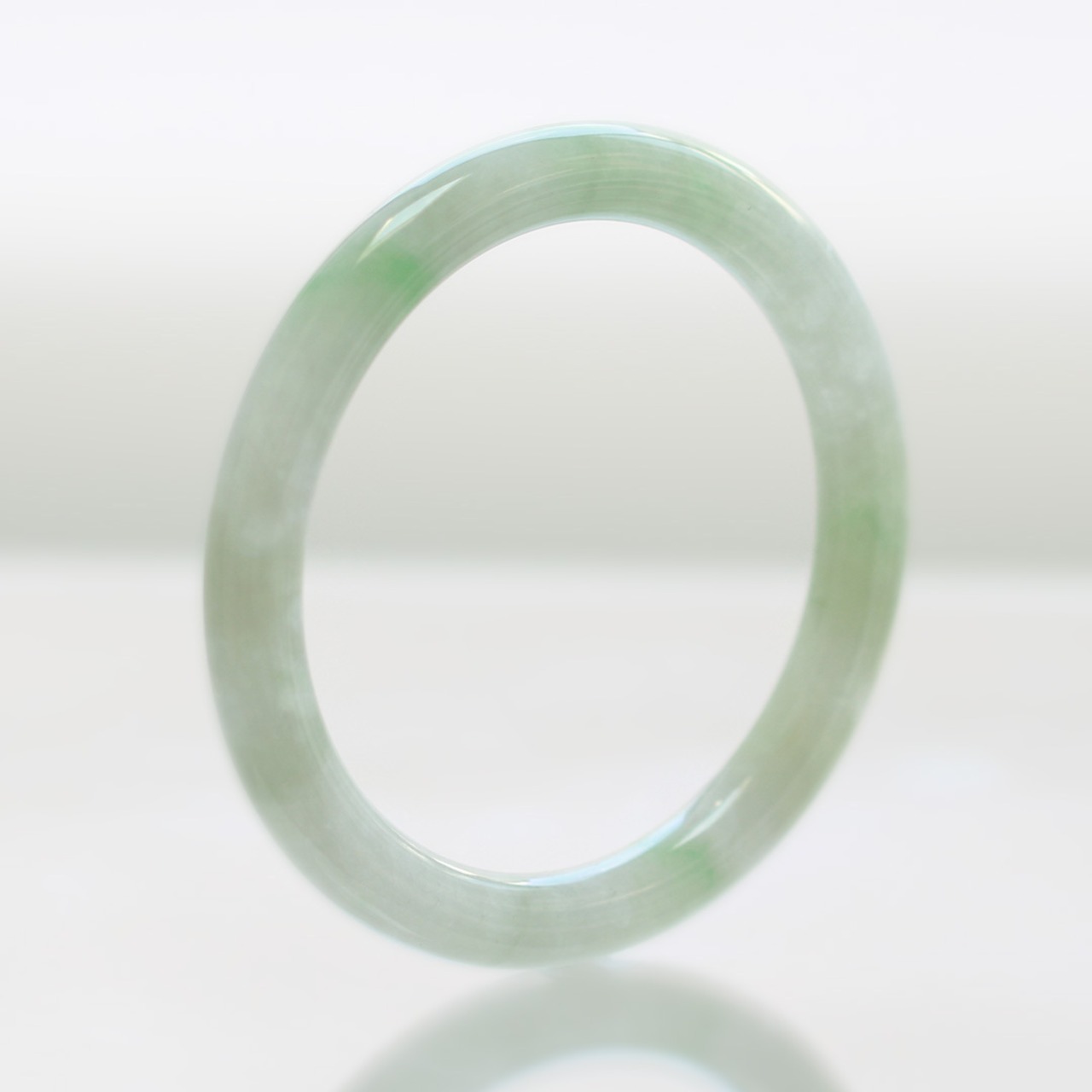 【内径 約54mm】 princess Clear＆Green 翡翠バングル A貨翡翠 jd_bg1517
