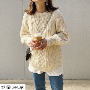 【_red_sjk様、walk_marin様着用】ケーブルニット