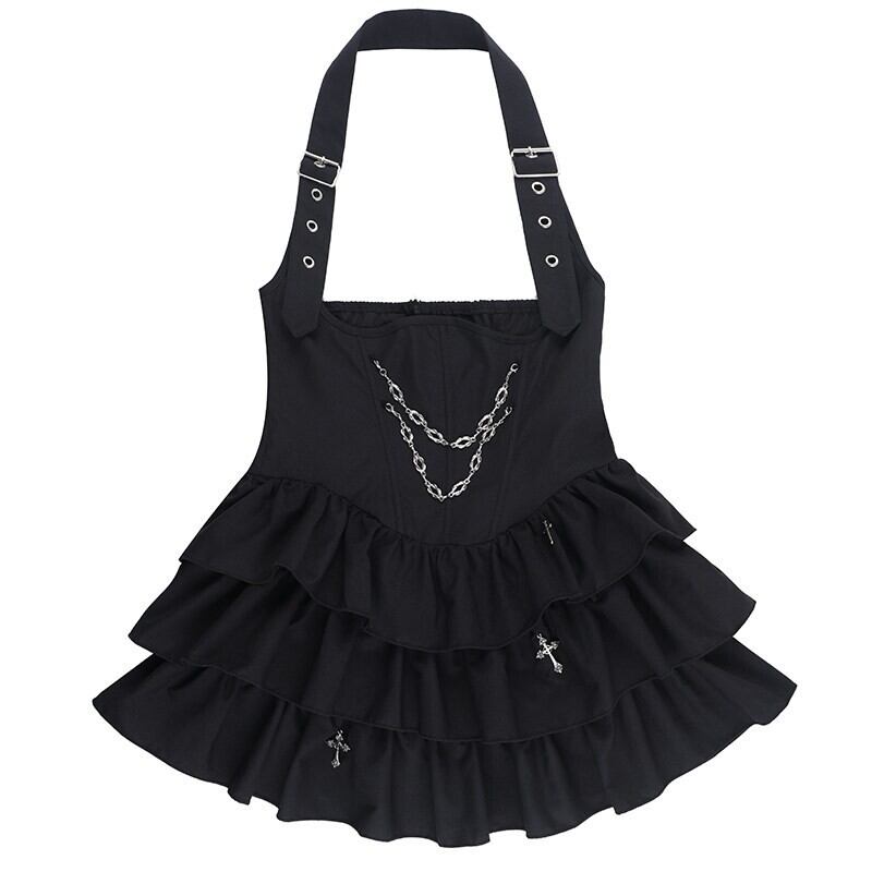 Chain frill mini one-piece r0151