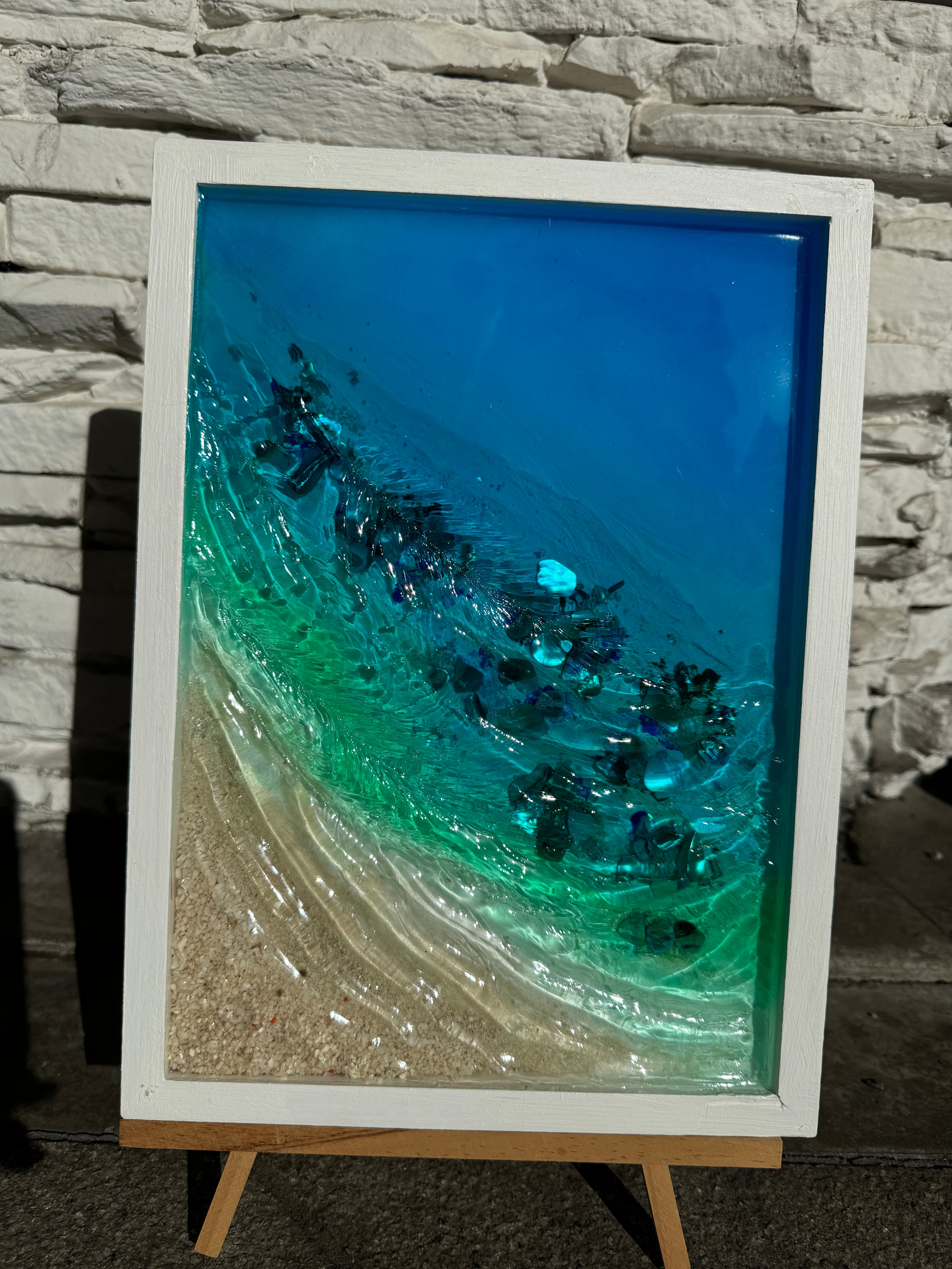 オーシャンアート 波レジンアート さざなみクリスタルアートパネル
