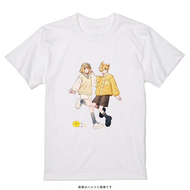 鏡音リン・レン　イラストTシャツ　Art by 甘木花【2026年1月下旬頃お届け予定】