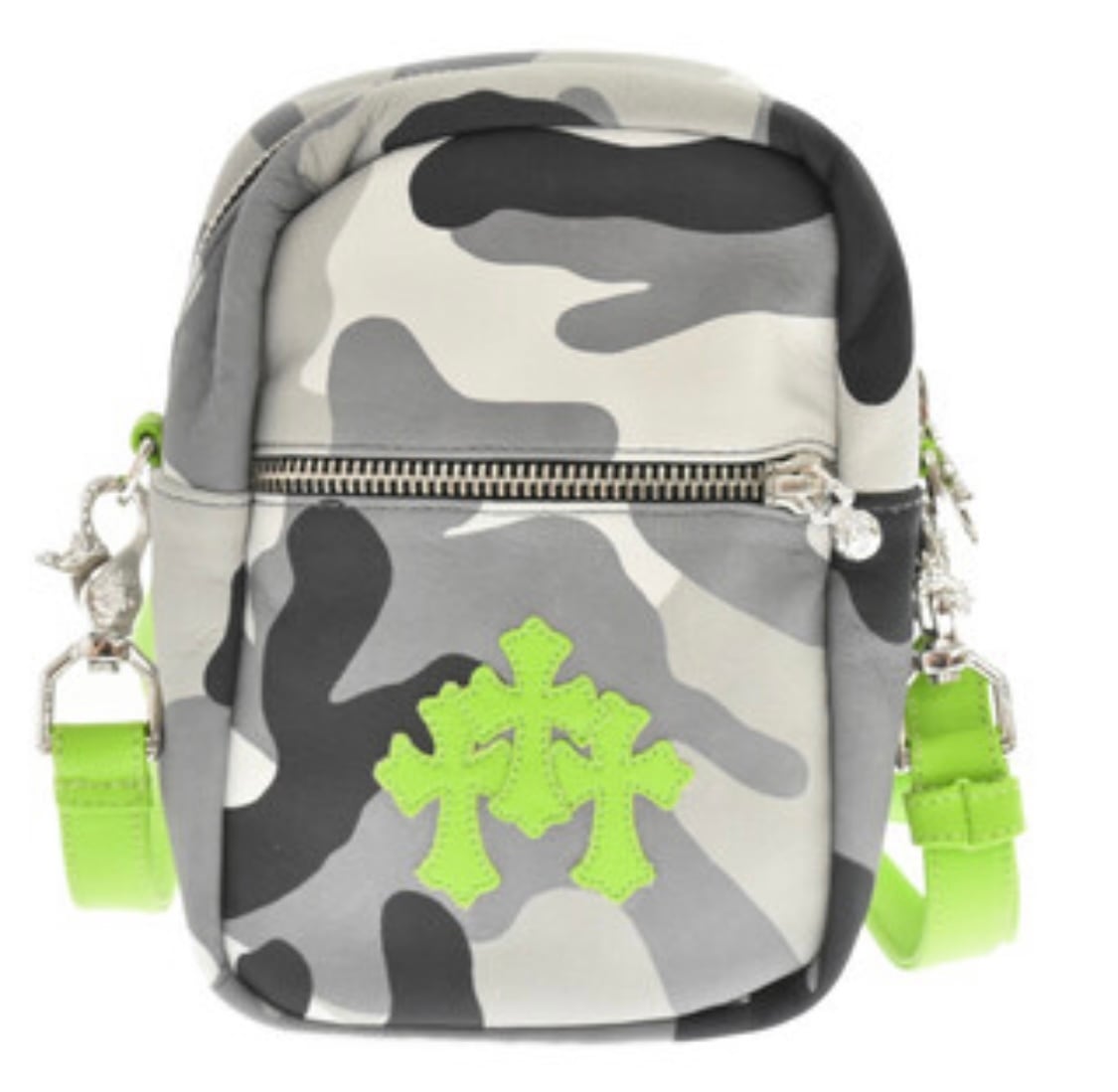 CHROME HEARTS クロムハーツ Taka Mini Shoulder Bag ロンドン限定 タカ ミニ ショルダーバッグ レザー クロスパッチ ダガージップ カモフラ ブラック グレー