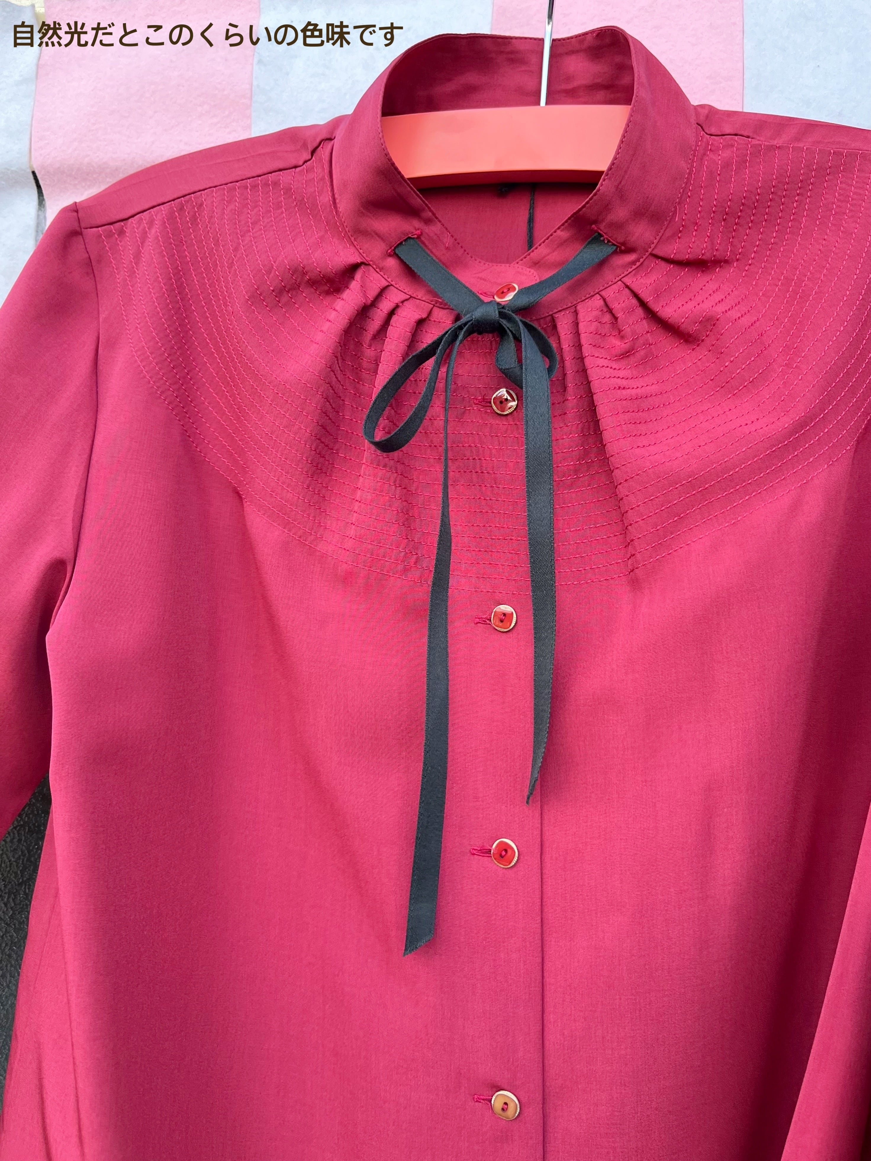 bordeaux black ribbon blouse