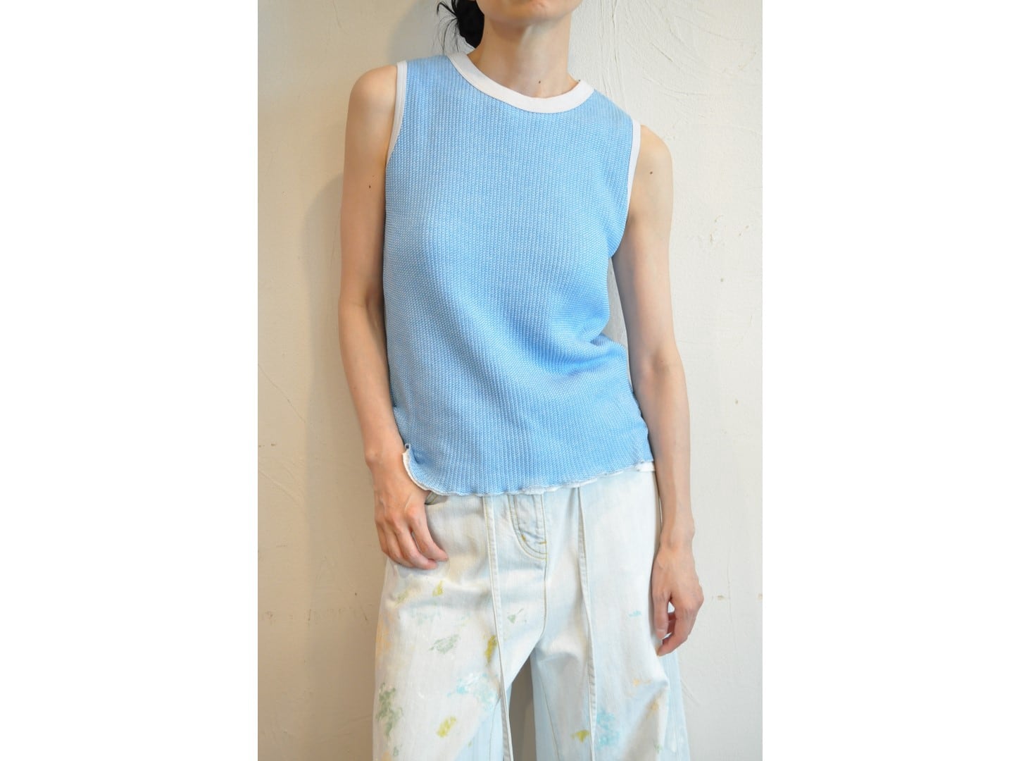 RISLEY】docking knit shirt /【リズレイ】ドッキングニットシャツ