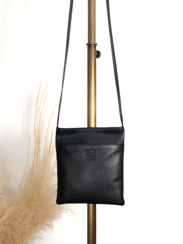 LOEWE ロエベ ハンドバッグ ブラック ロゴ サークルモチーフ レザー ミニバッグ vintage ヴィンテージ オールド wcdj4h