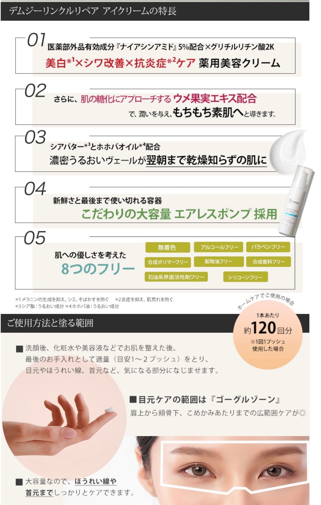 お城のちなみんオススメ！！リンクルリペア アイクリーム 60ｇ
