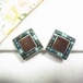 四角いイヤリング　コスチュームジュエリーのセール通販　7204E