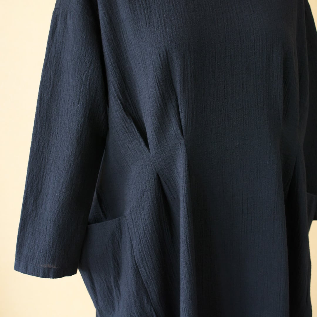 evam eva vie シルクリネン ドロップポケット ワンピース