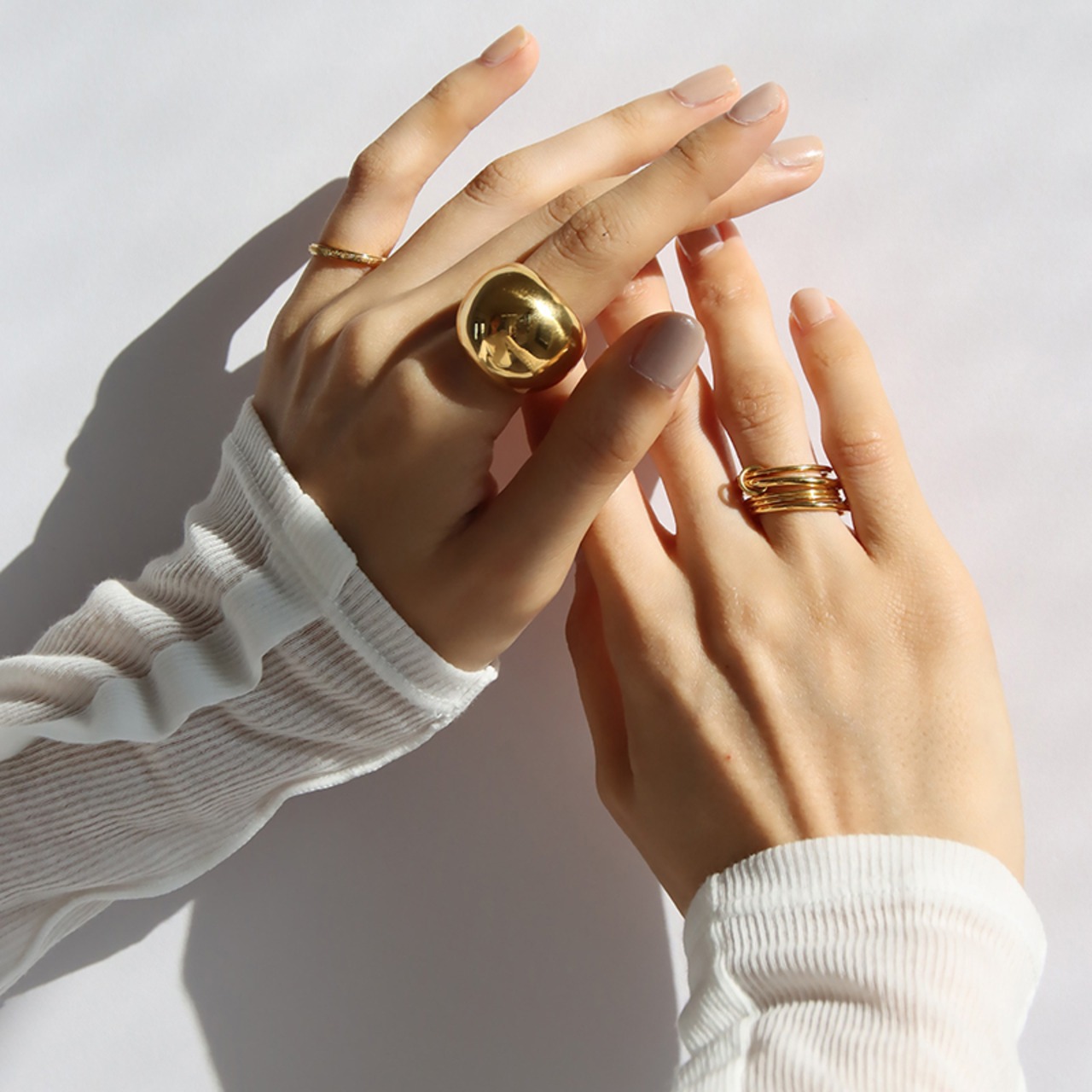 【ネコポス便】リング ボリュームデザインリング 金属アレルギー対応 サージカルステンレス 2214