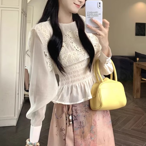 レースヨークシャーリングペプラムブラウス ・71866