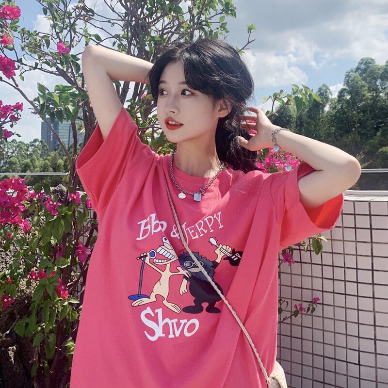 レッドTシャツ サマールーズスタイル かわいい 夏物 スーパーモール31121547116