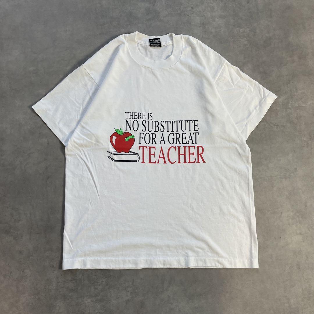 90s USA製 教育 メッセージ リンゴ vintage T-shirts
