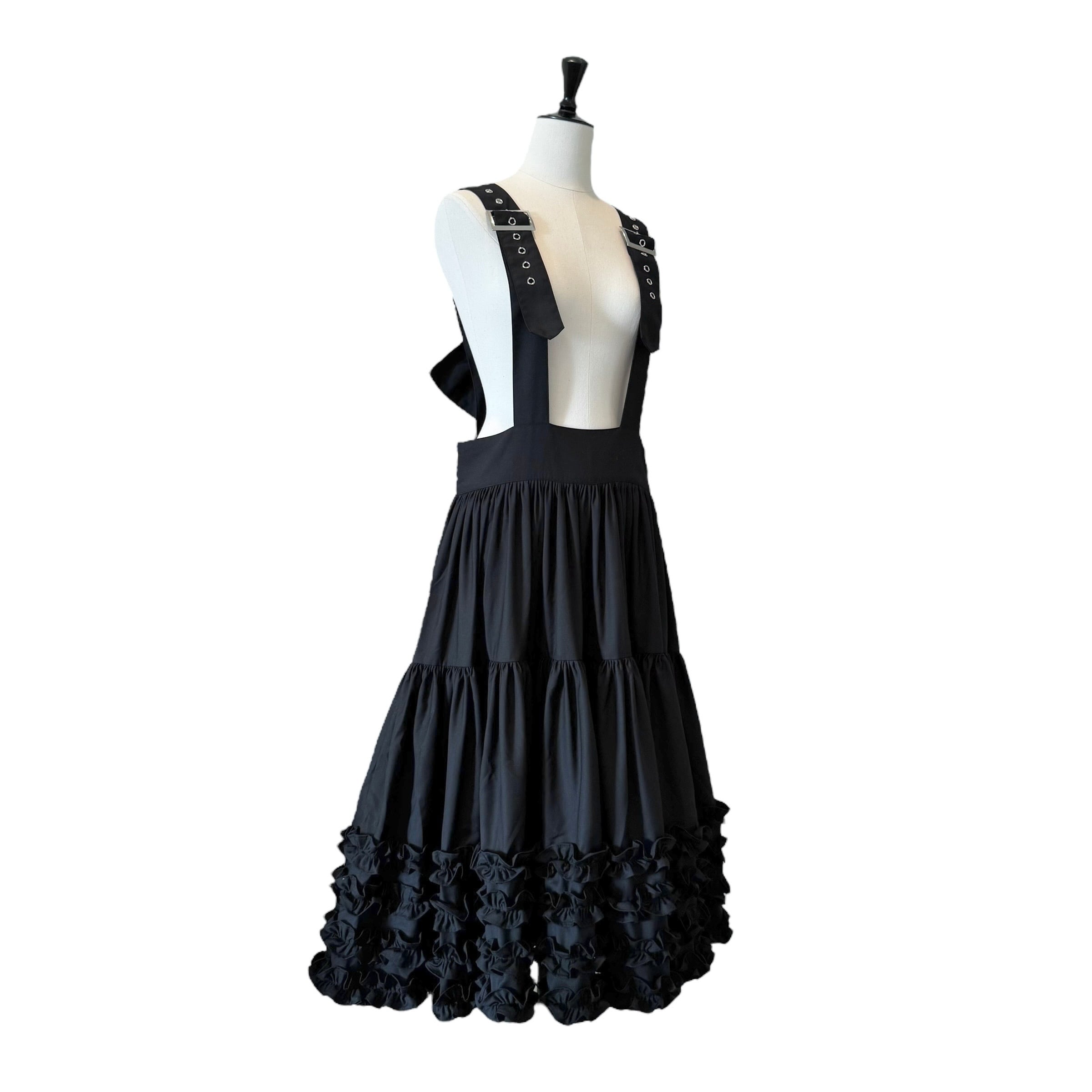 吊りリボンスカート BLACK 002