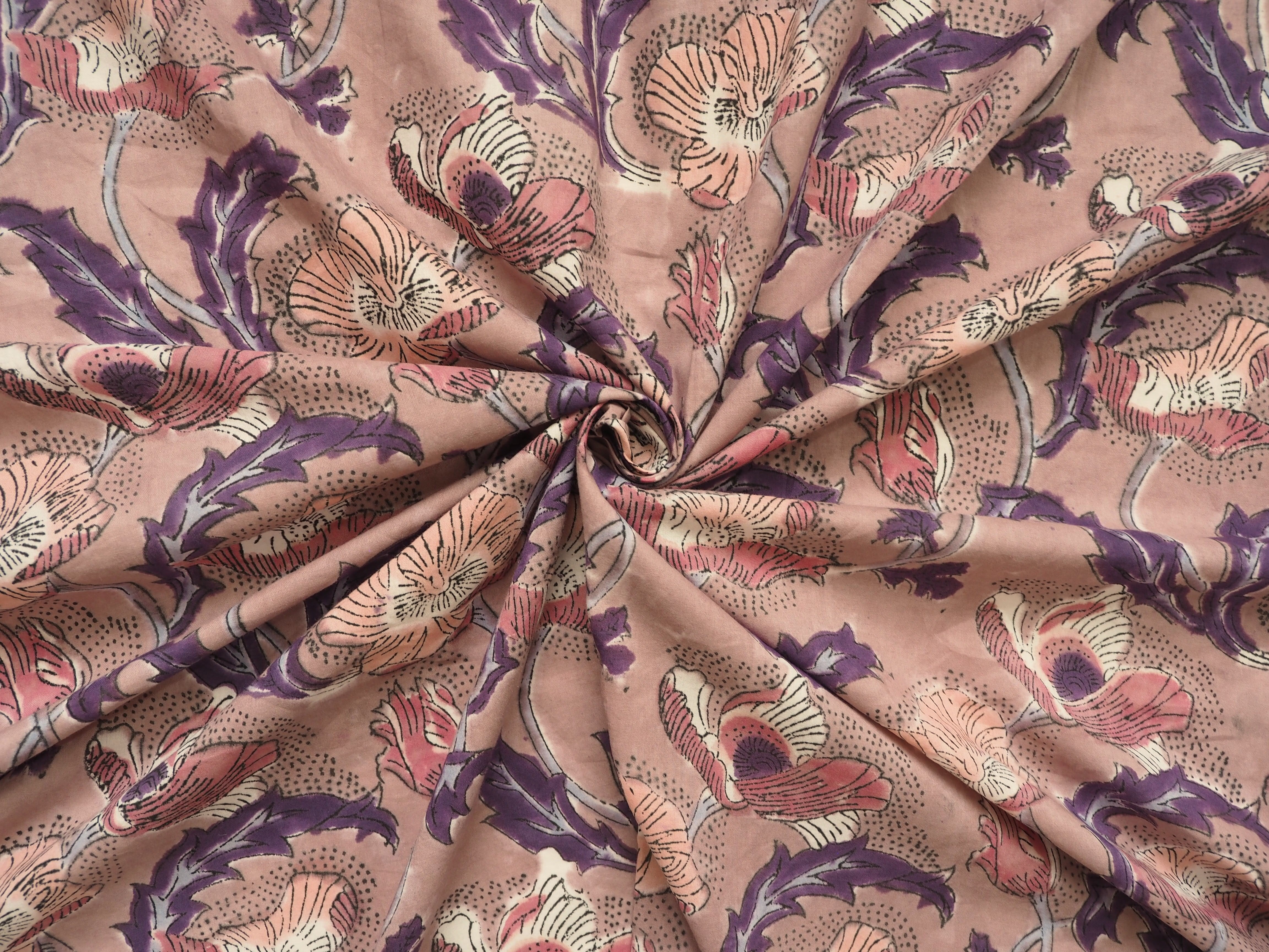 ハンドブロックプリントファブリック f260206