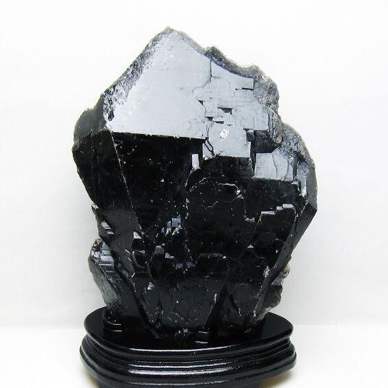 3.9Kg モリオン 原石 黒水晶 原石 山東省産 台座付属 一点物 191-530