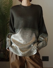 3color 箔プリントオーバーサイズプルオーバー