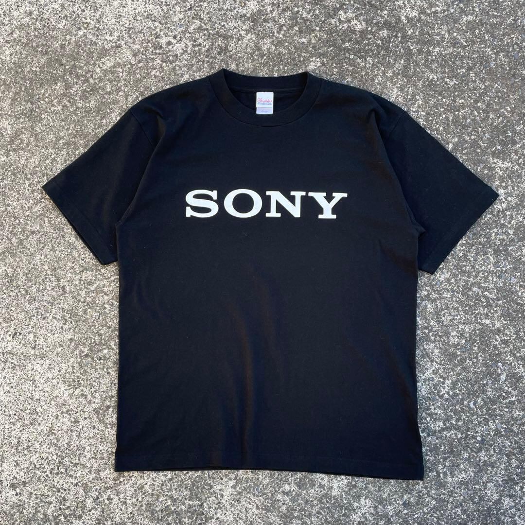 【Lサイズ】SONY モノクロ 黒 × 白 古着 Tシャツ