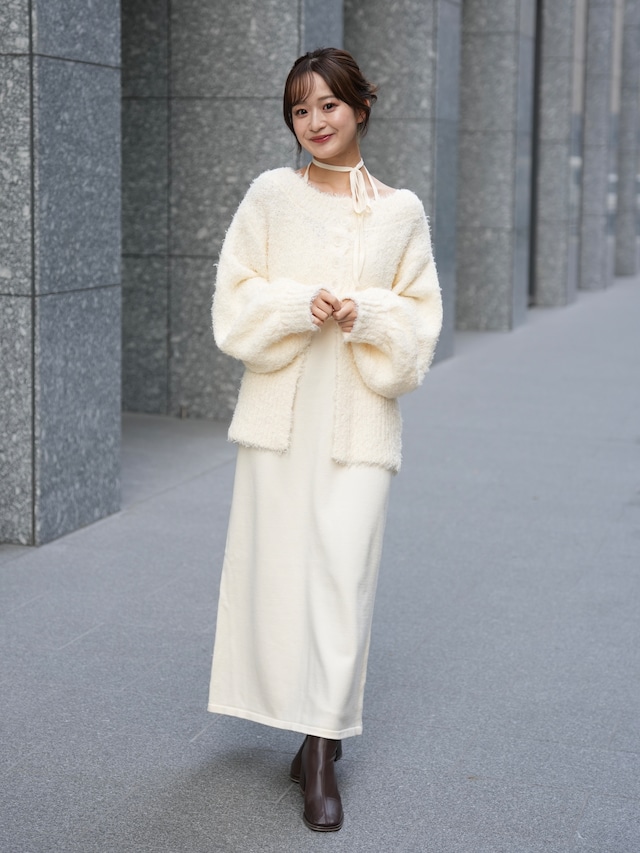 前後2wayニットカーデ&キャミワンピ