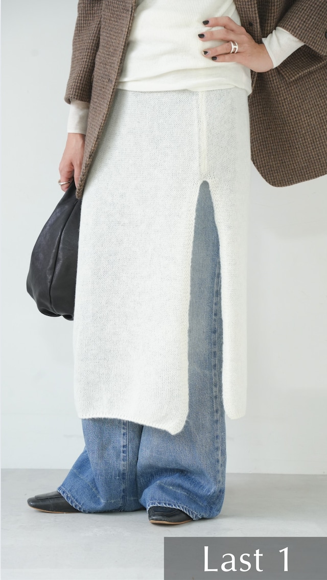 Alpaca knit layered skirt