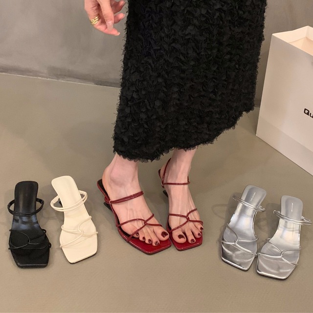 Strapwork design sandals in 4 colors S1228