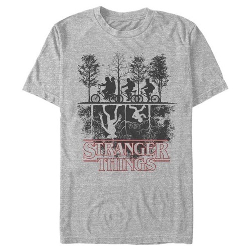 ストレンジャー・シングス Tシャツ Stranger Things Biking in Upside Down Athletic Heather