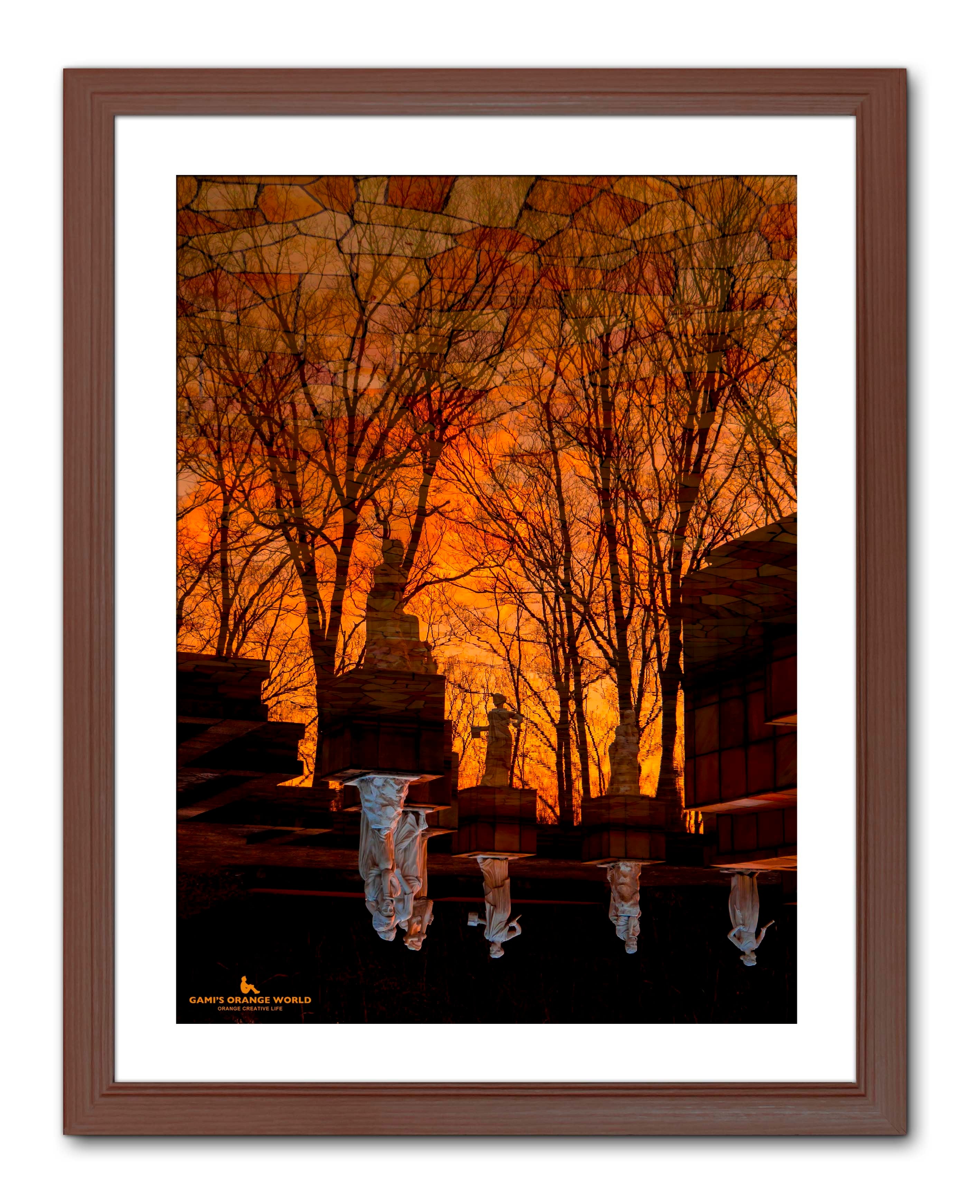アート写真【A3サイズ】ORANGE JOURNEY（オレンジの旅）木製額入り 額付アート写真/A3ノビ】ORANGE's FIRST DREAM（オレンジの初夢