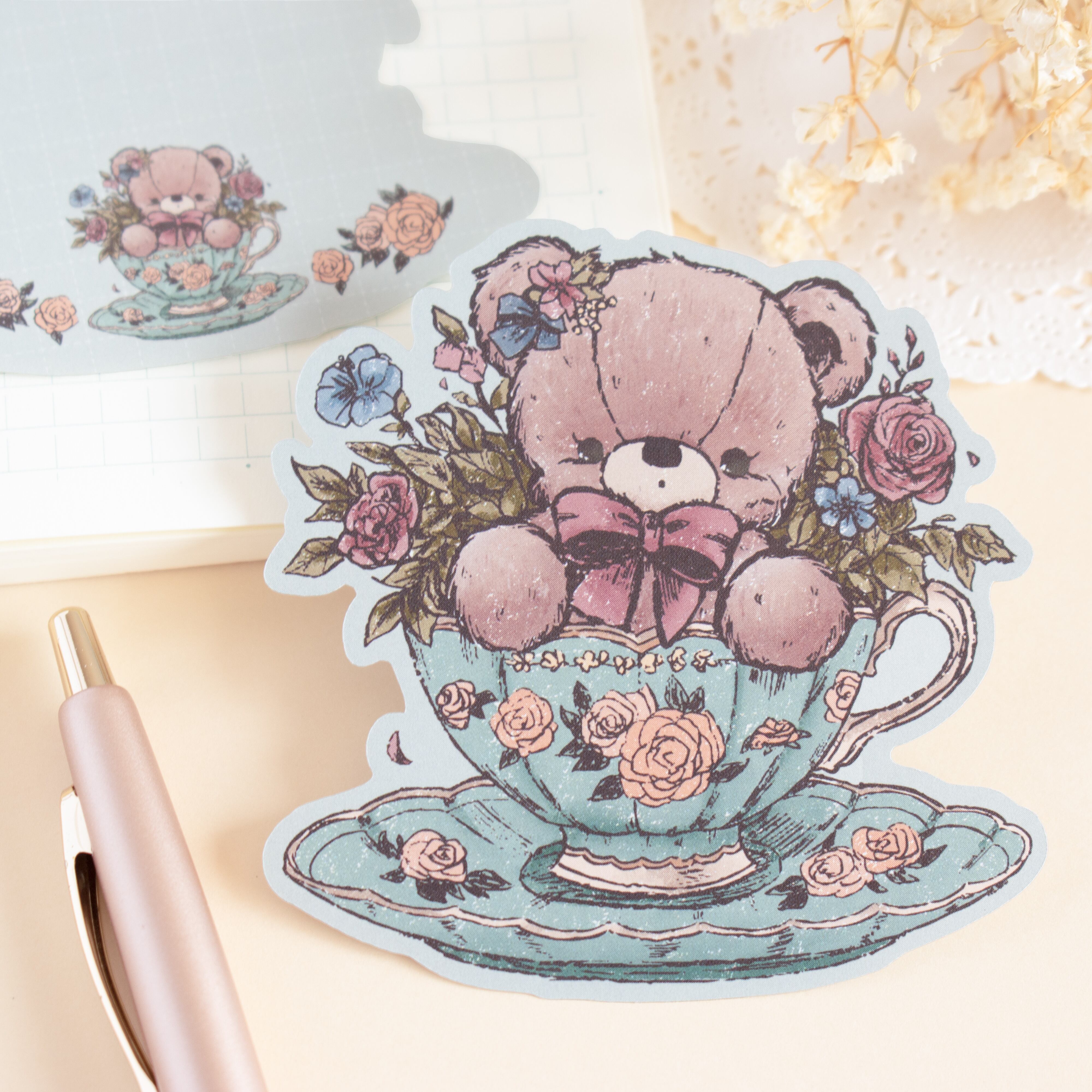 ティーカップくまちゃん アーティストベア 海外作家様 ハンドメイド テディベア ティーカップ テディベア ティーカップくまちゃん アーティストベア