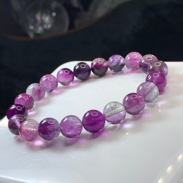 パープルメイン☆フローライト ブレスレット