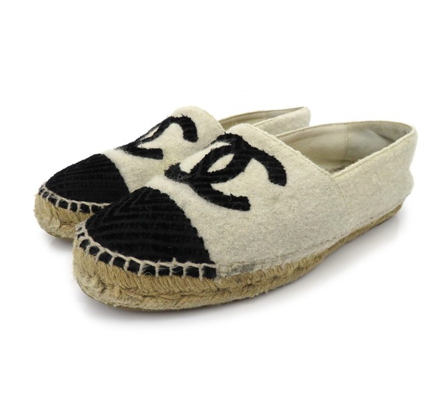 CHANEL / シャネル エスパドリーユ ココマークウール スリッポン シューズ