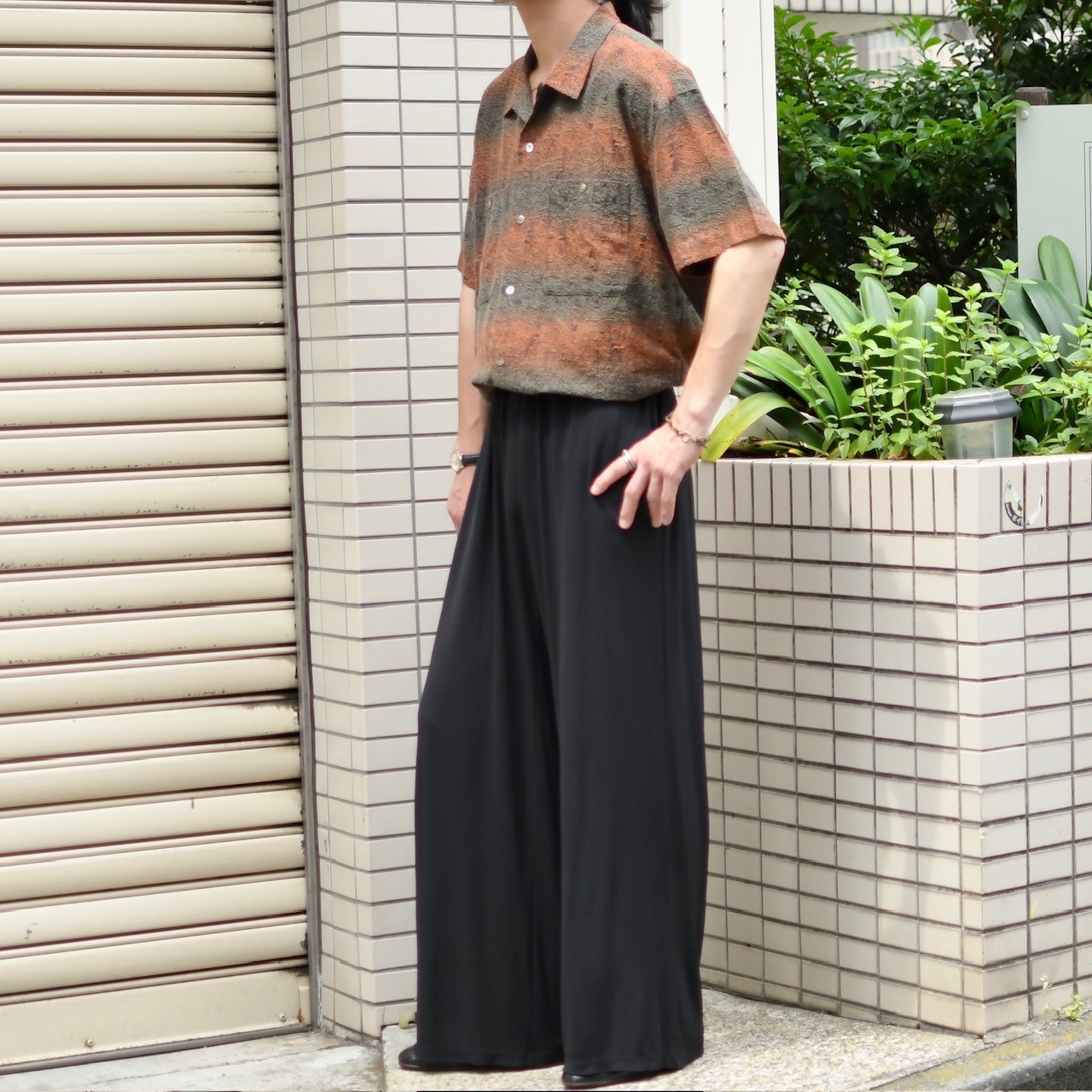 drape silhouette acetate wide easy pants