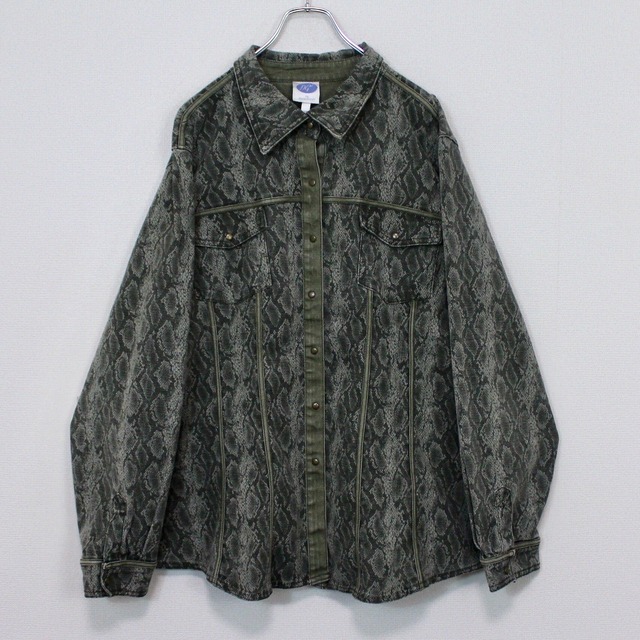 【Caka act2】Beautiful Python Pattern Loose Shirt Jacket