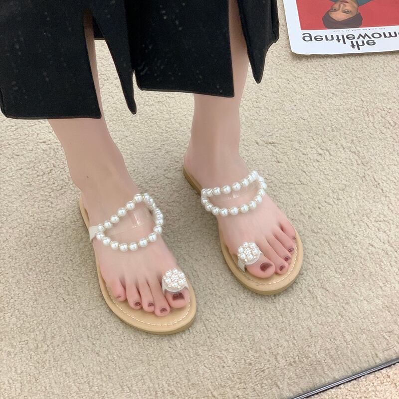 サマーパールサンダル 靴 シューズ 夏物 真珠 部族の婦人靴66342870306