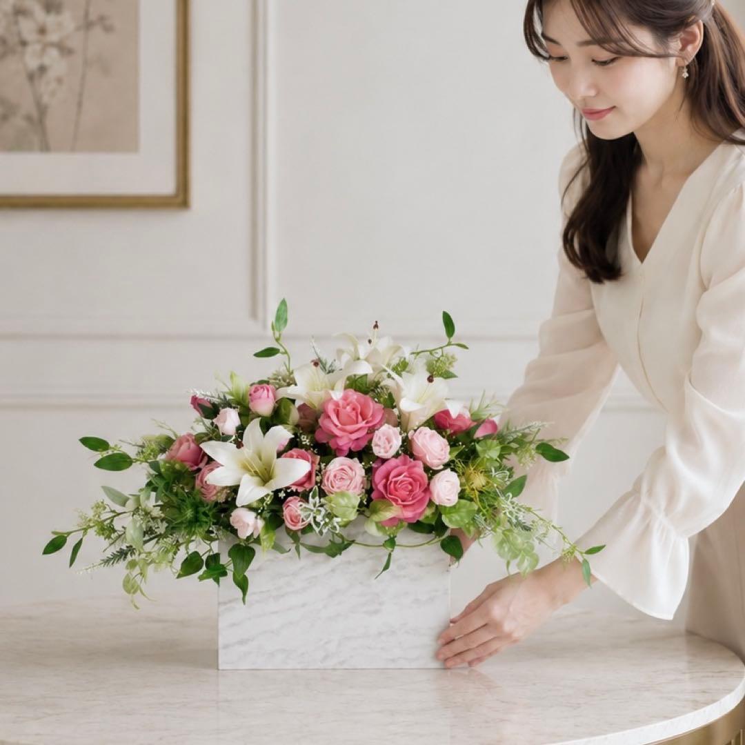 光触媒フラワー 百合が咲く優雅なホテルライクアレンジ アーティ