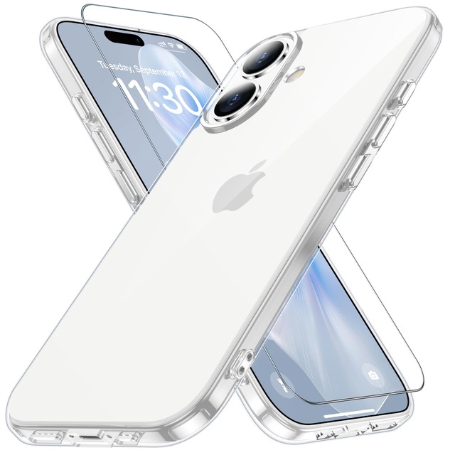 gogorelax iphone 17 用 ケース クリア ガラスフィルム付き 耐衝撃 アイフォン17 ケース 黄ばみ防止 アイホン17 用 カバー