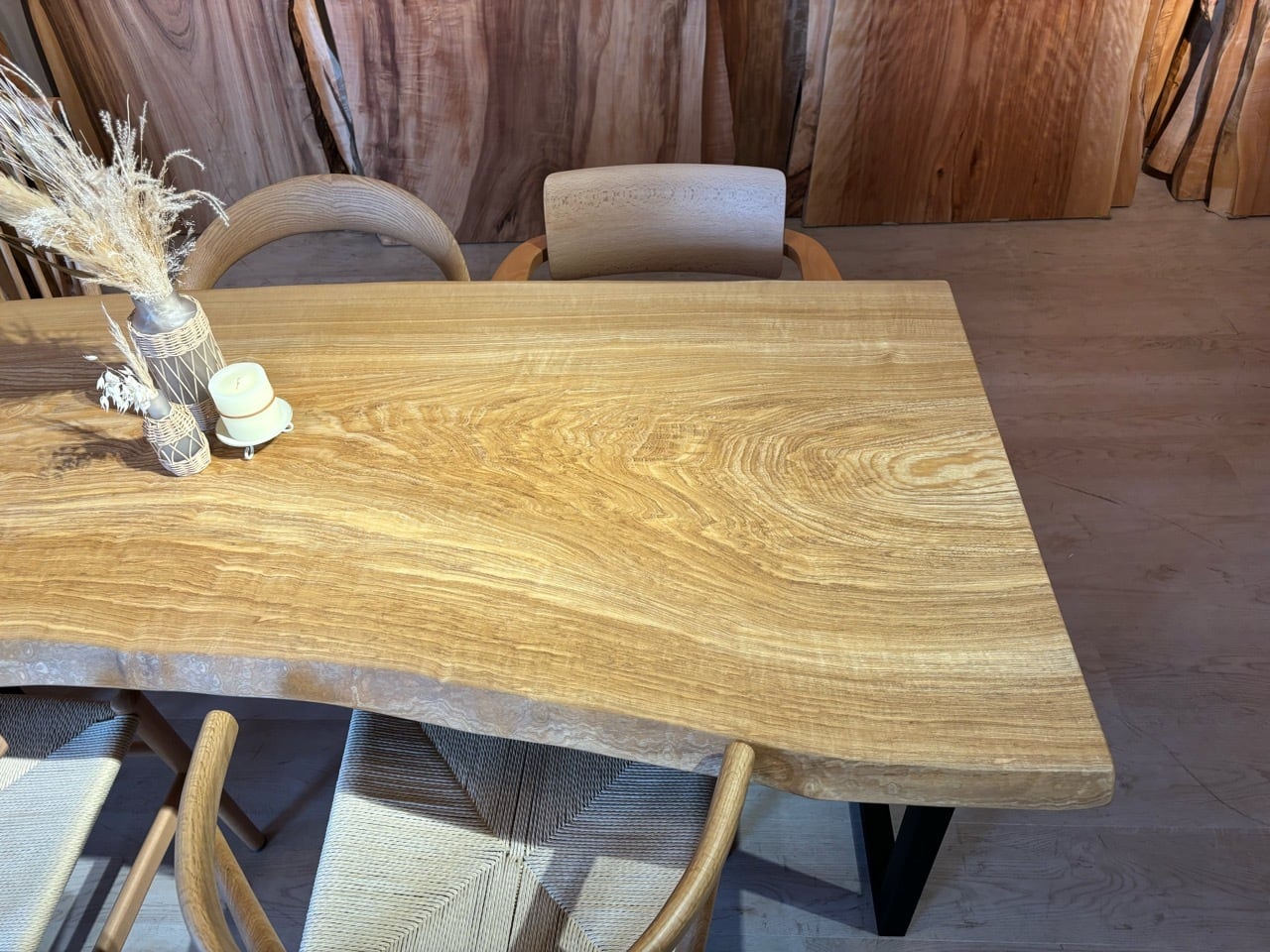 タモ_1970×670-700-800×40_新宿店_テーブル天板/一枚板 2305 t001