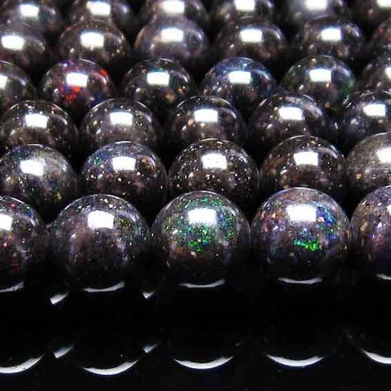 ブラックオパール ブラックマトリックスオパール一連 10mm ランダム発送714-78