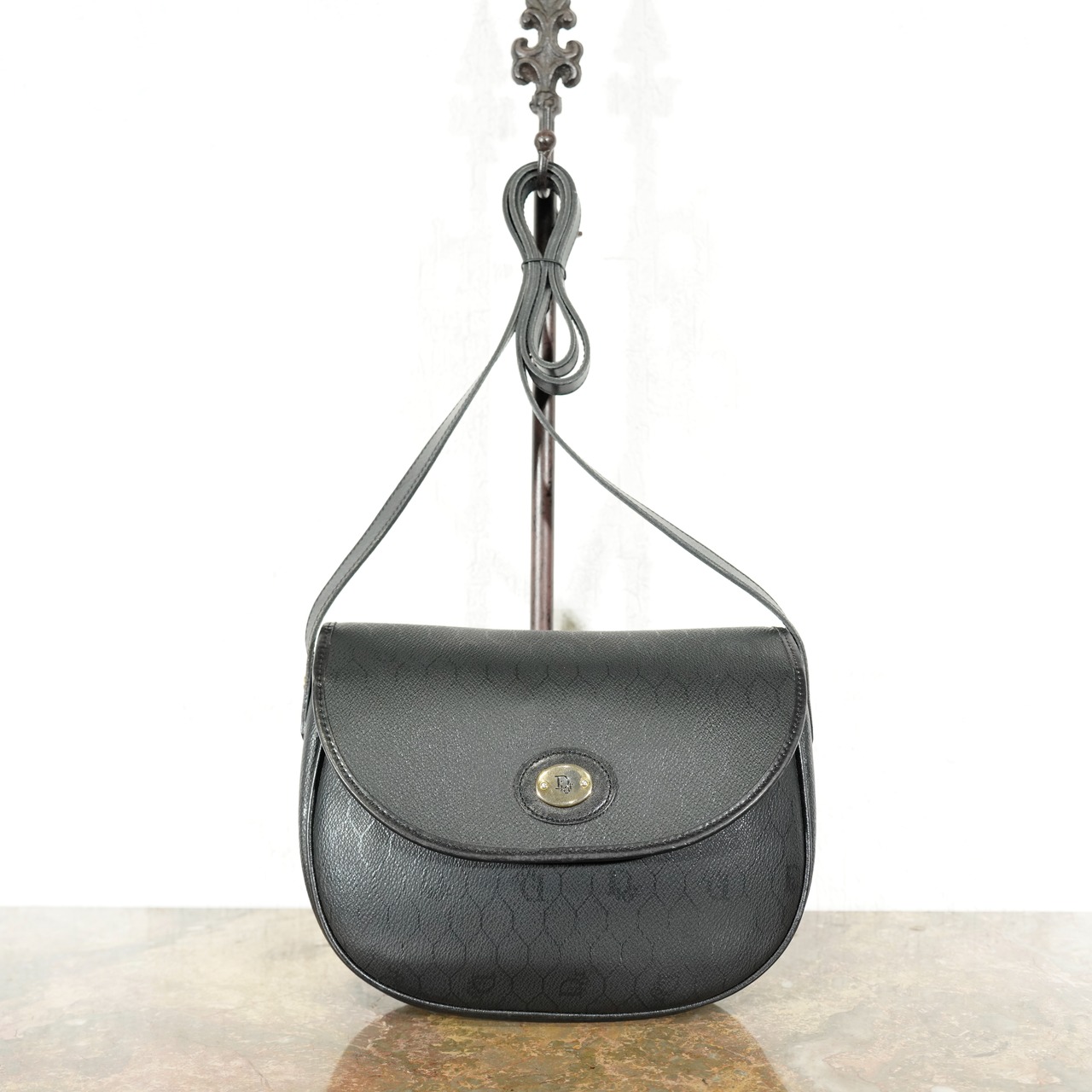 Christian Dior HONEYCOMB PATTERNED LOGO DESIGN SHOULDER BAG 